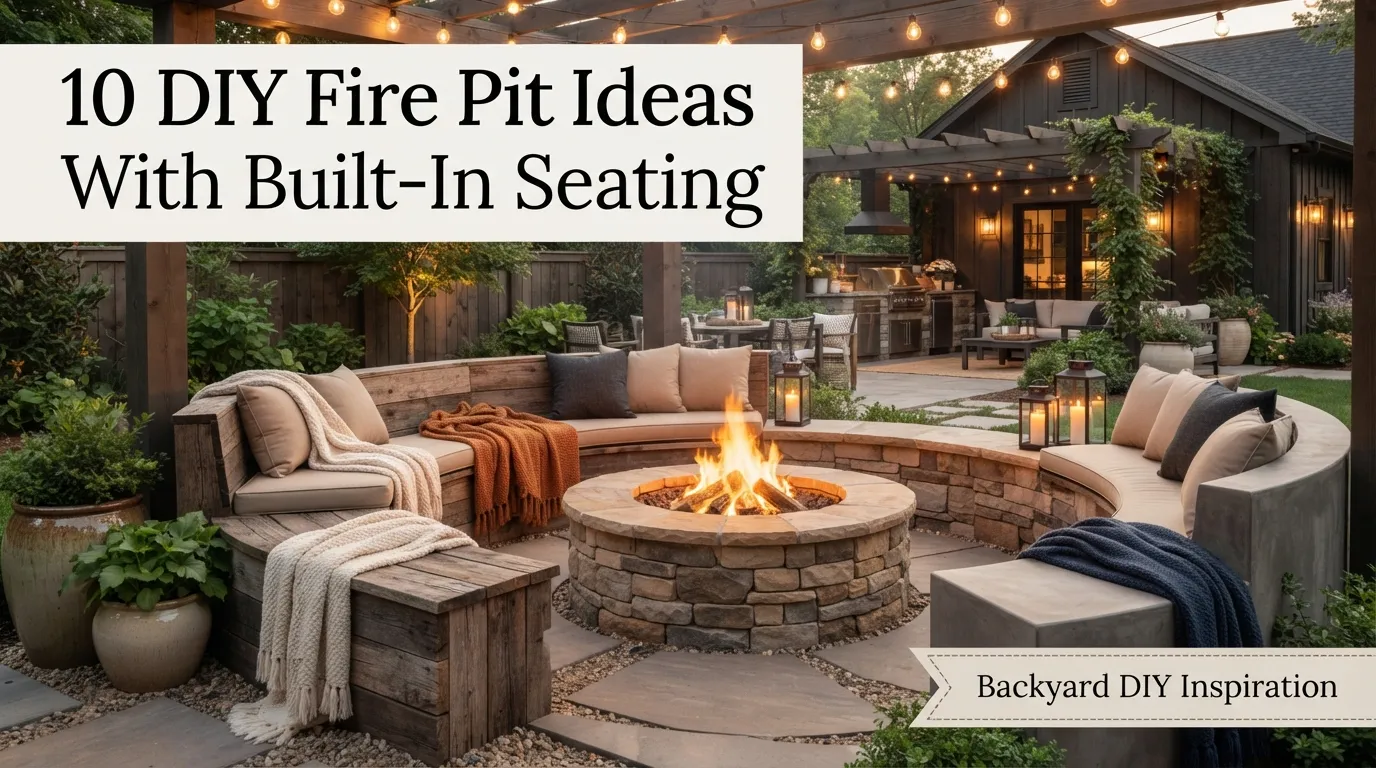 10 DIY Fire Pit Ideas with Built-In Seating