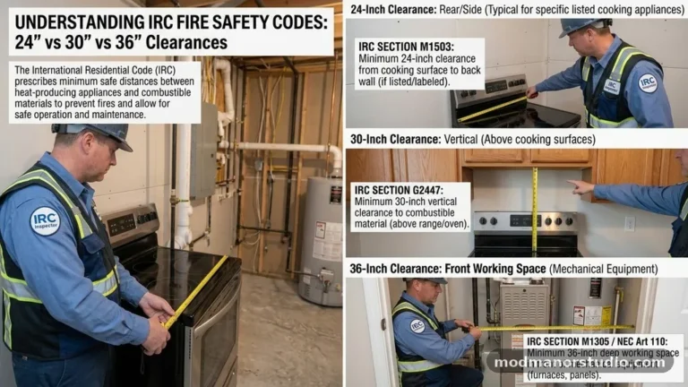 24-Inch vs 30-Inch vs 36-Inch Clearance: Fire Safety Codes (IRC Rules)