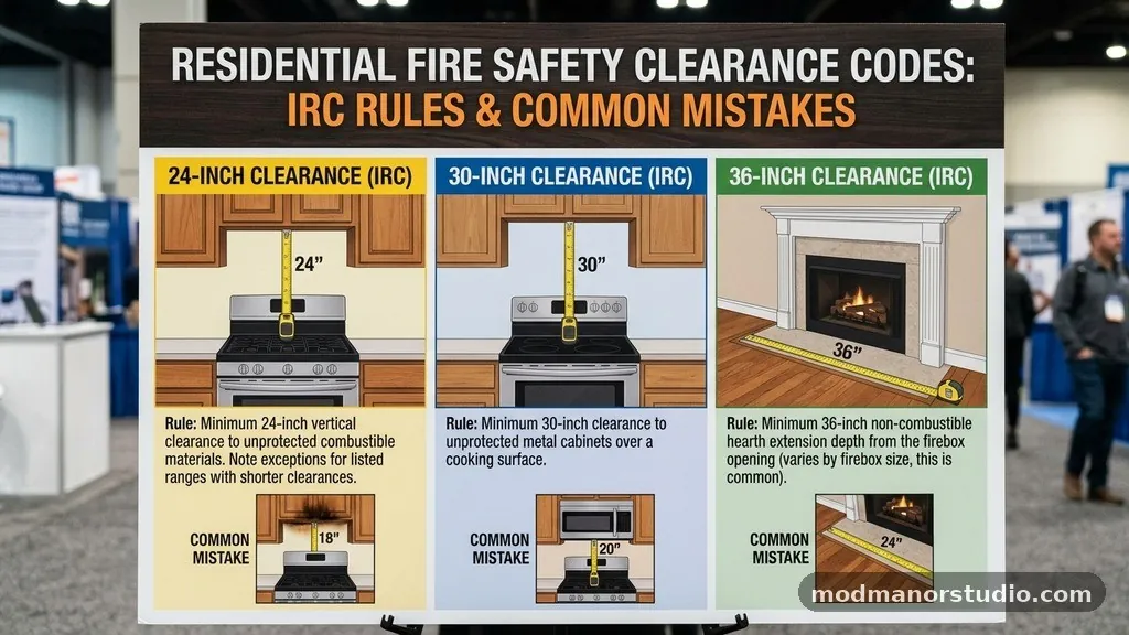 Common Mistakes During Construction - 24-Inch vs 30-Inch vs 36-Inch Clearance: Fire Safety Codes (IRC Rules)