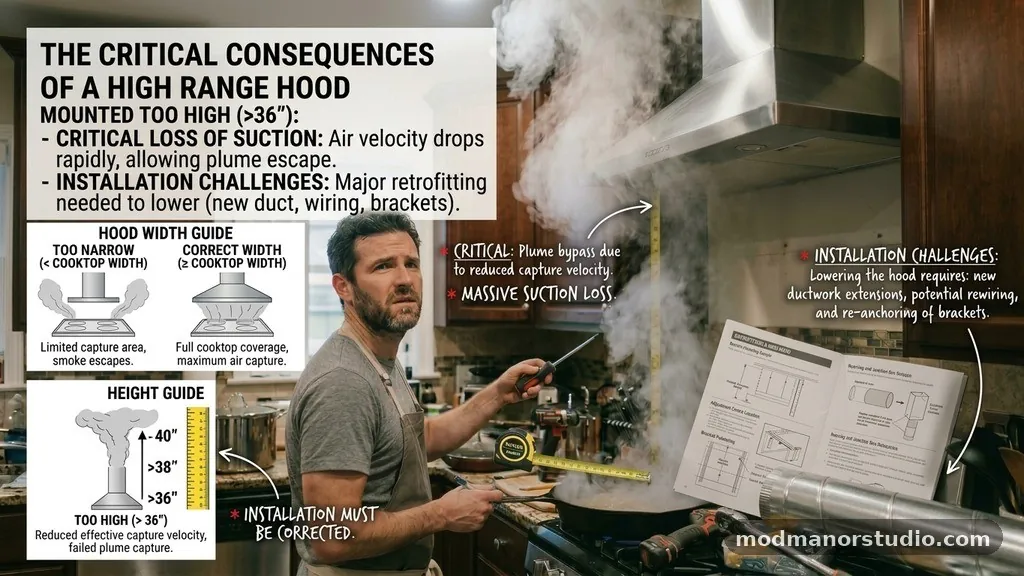 Installation Challenges and Adjustments - What Happens If a Range Hood Is Mounted Too High (Loss of Suction)?