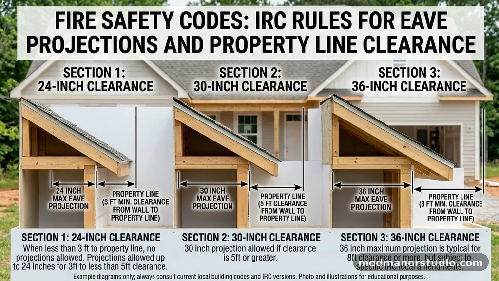 Managing Projections and Eaves - 24-Inch vs 30-Inch vs 36-Inch Clearance: Fire Safety Codes (IRC Rules)