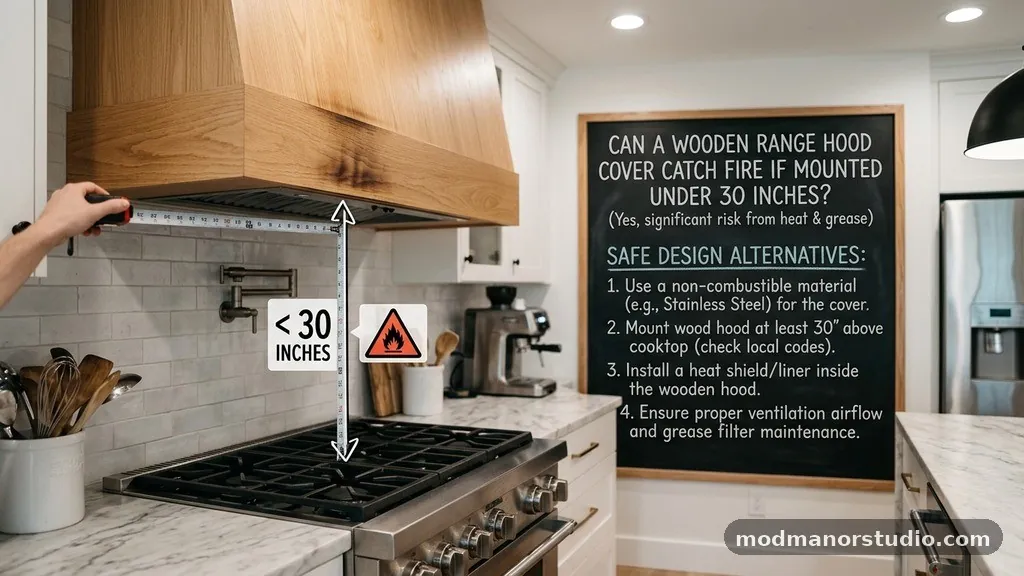Safe Design Alternatives - Can a Wooden Range Hood Cover Catch Fire If Mounted Under 30 Inches?