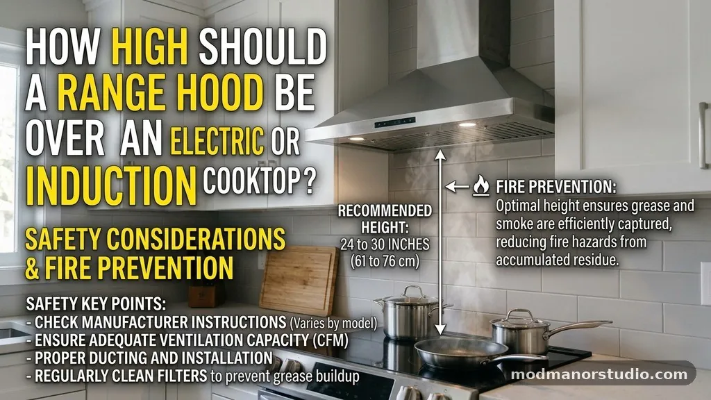 Safety Considerations and Fire Prevention - How High Should a Range Hood Be Over an Electric or Induction Cooktop?