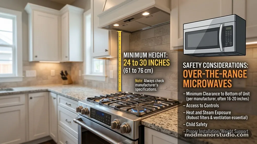 Safety Considerations for Over-the-Range Microwaves - What Is the Minimum Height for a Range Hood Above a Gas Stove?