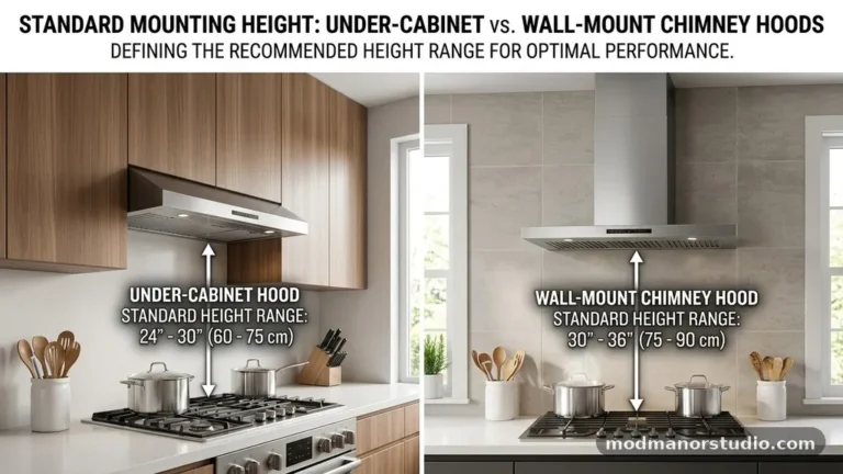 Standard Mounting Height for Under-Cabinet vs Wall-Mount Chimney Hoods