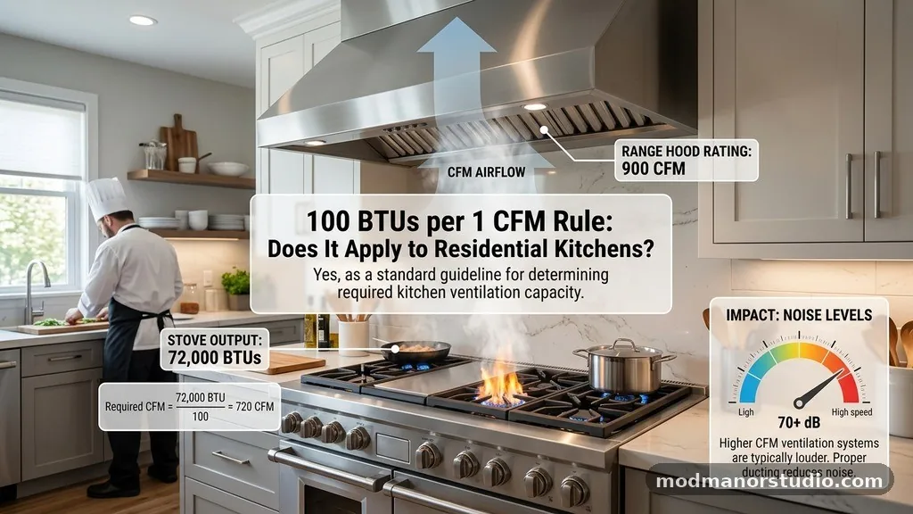 The Impact of Noise Levels - The 100 BTUs per 1 CFM Rule: Does It Apply to Residential Kitchens?