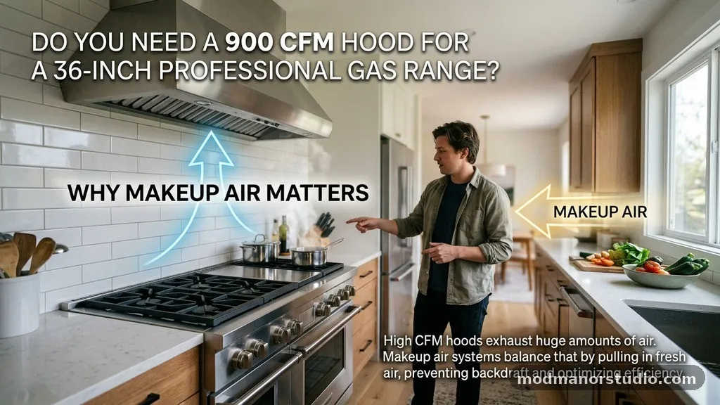 Why Makeup Air Matters - Do You Need a 900 CFM Hood for a 36-Inch Professional Gas Range?