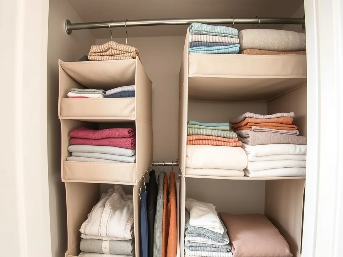 Dollar Store Hanging Organizers - Dollar Store Closet Organization Ideas