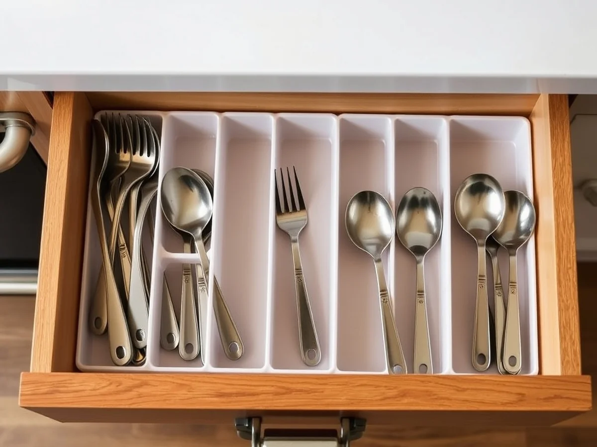 Configuring Kitchen Drawers with Affordable Dividers - Dollar Store Kitchen Organization