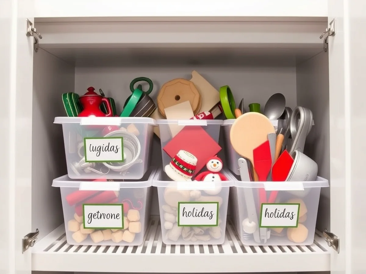 Rotating Seasonal Gear with Dollar Bins - Dollar Store Kitchen Organization