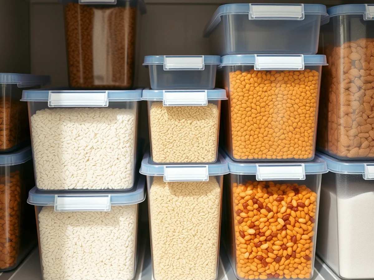 Safely Storing Food in Dollar Store Bins - Dollar Store Kitchen Organization